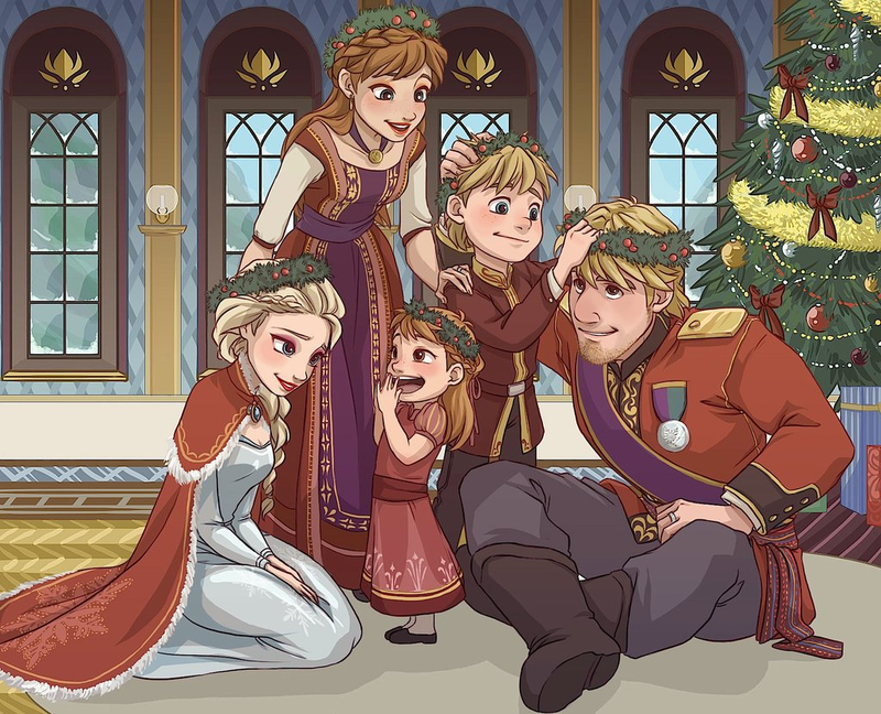 Illustration for article titled Heart-melting Frozen fanart imagines life after the film